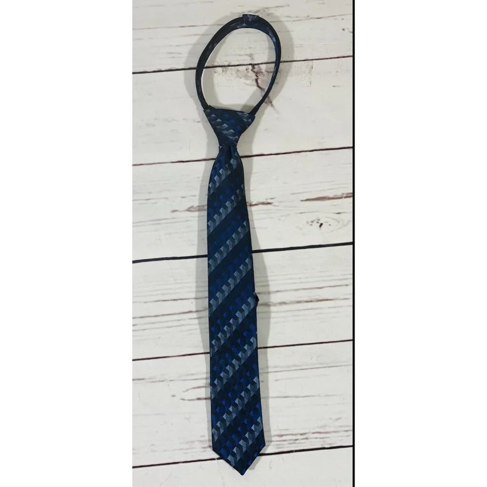 Dockers Boys Zipper Striped Neck Tie Blue Easter Kids Easter Wedding Spring
